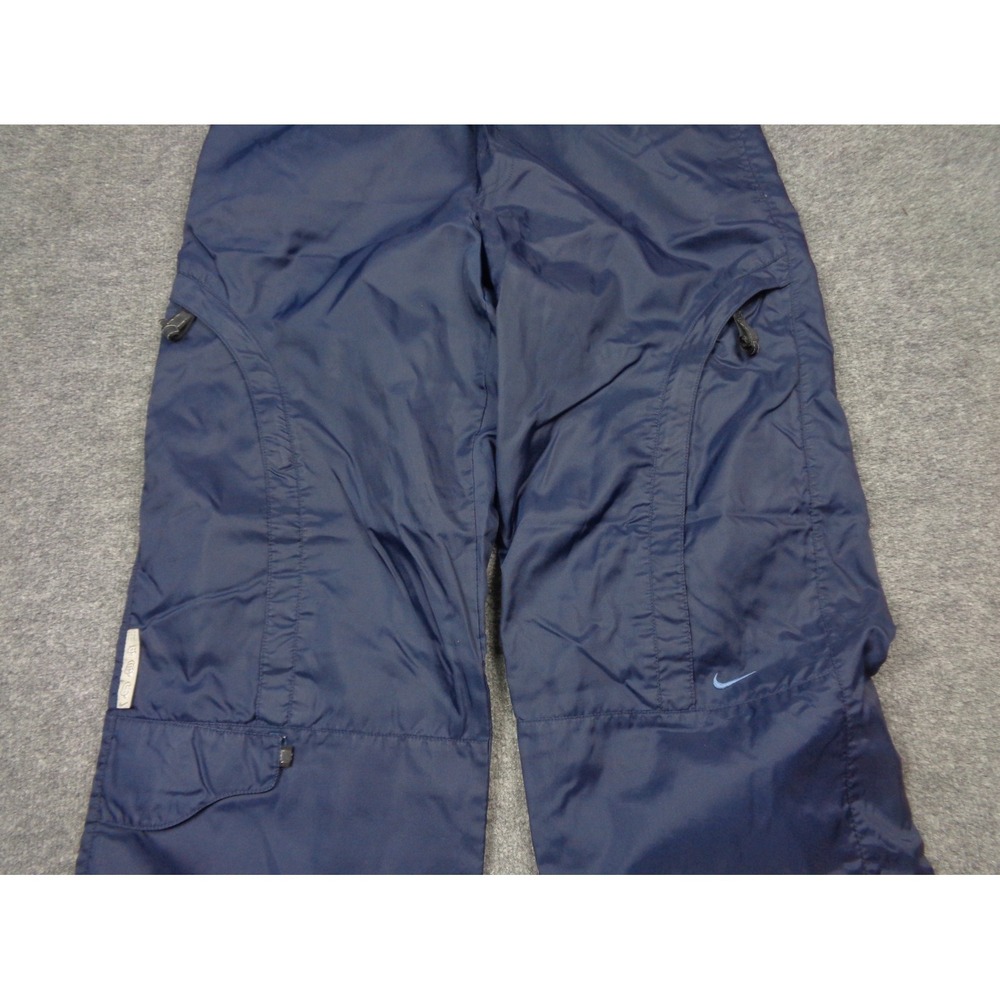 Vtg Nike Track Windbreaker Pants Mens L Blue Cargo Baggy Wide Leg Zip Lined Y2K - Picture 5 of 16